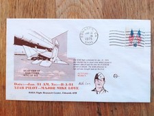 Enveloppe USA Espace X-24B flight Mike Love pilot Nasa flight research center 75