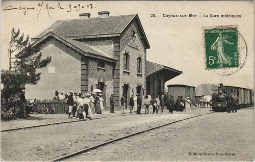 Cpa cayeux sur mer - la, gare