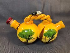 Ancien huilier vinaigrier de table en céramique souvenir de Menton déco vintage