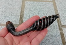 1 Ancienne Poignée de Porte en  en fer forgé torsadé