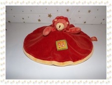 ⑩ Doudou Rond Réversible Lion Eléphant Rouille Jaune .. Les Loustics Moulin Roty