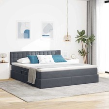 Lit de Rangement avec matelas avec tête de lit Velours Moderne pratique vidaXL v