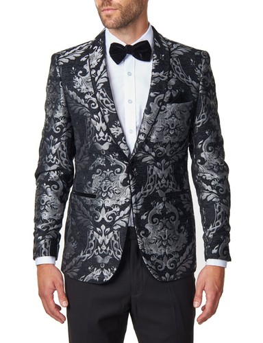 Gris homme floral feuillage - gris,