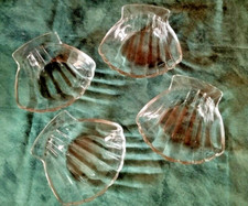 LOT DE 4 PLATS A COQUILLES SAINT-JACQUES SOVIREL EN VERRE TRANSPARENT