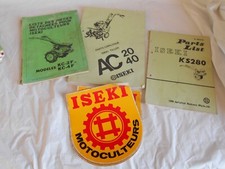 Vintage Iseki Rotavator parts lists KS280 AC20/40 KC-2F/4F Japan originals