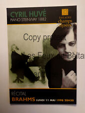 CYRIL HUVE RECITAL BRAHMS PIANO STEINWAY 1998  carte postale postcard