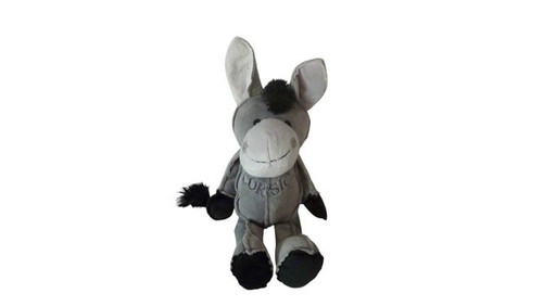Peluche âne gris noir - peluche,