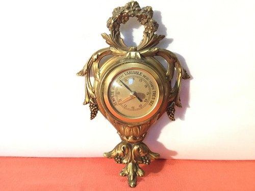 Baromètre bronze doré - en,