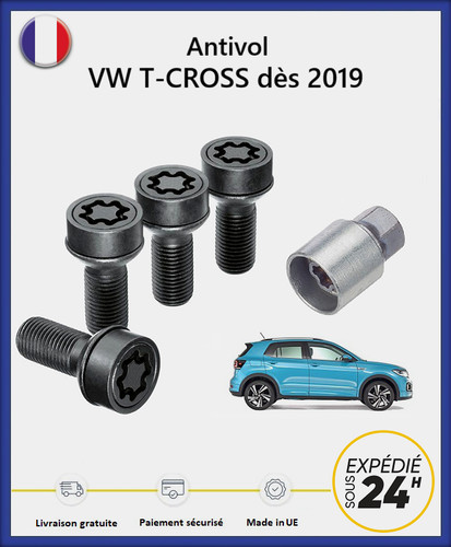 Ecrous antivol roues noir - ecrous,