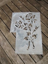 Ancien Pochoir en Zinc motif fleurs Floral 29 x 20 cm