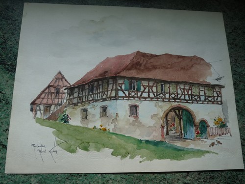 Alsace superbe aquarelle sur - alsace,