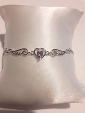 Bracelet fin coeur pierre