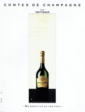 publicité Advertising  1022  1987  Champagne   Comtes  de Champagne Taittinger
