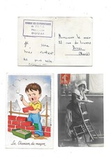 CP carte postale  illustrateur chanson du maçon garçon brillants