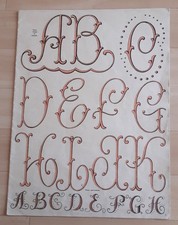 Z* BRODERIE couture modèles d'alphabet (manque pages de couverture) nappe drap