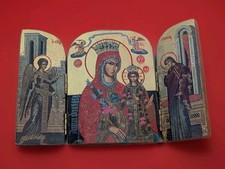 Triptyque Religieux En Bois - Aigle Bicéphale, À Deux Têtes 