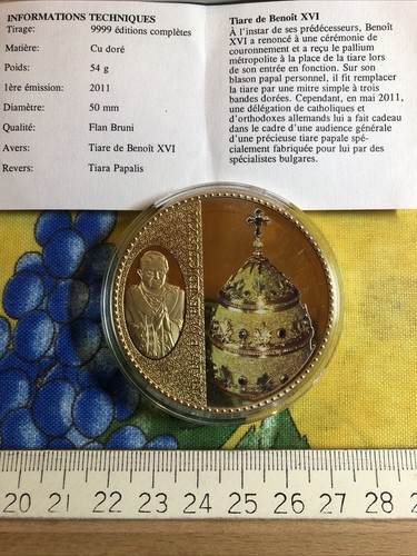 Medaille pape 2011 tiare de - pape,