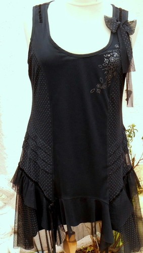 Robe tunique noir mode - robe, la