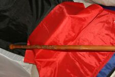 canne bambou sculptée à décor serpents marque Wood chinese stick with mark **