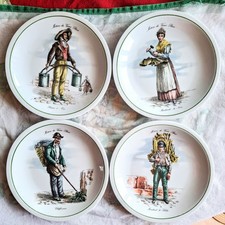 Lot de 4 Assiettes Décoratives – "Métiers du Vieux Paris"