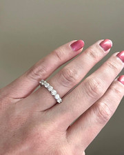 Bague diamant taille ronde certifiée en laboratoire de 0,50 ct bracelet d'éte...