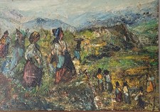 Osnophla (1905–1986) Paysannes Au Champ-HSB–signée et daté 