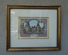 Miniature enluminée Lucy Boucher - Chateau de Maintenon - Enluminure au pochoir