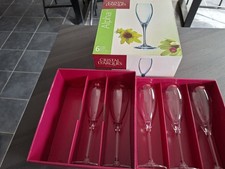 5 Flûtes A Champagne Cristal D'arques Modèle Alpha  Neuf 