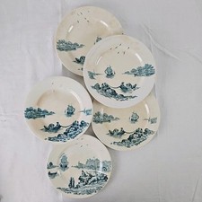 Assiettes Service Pêcheurs De Jules Vieillard En Terre De Fer 19ème