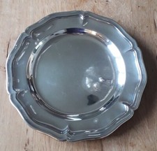 Grand Plat De Présentation Rond Signé Charles Christofle Métal Blanc - 30cm #B