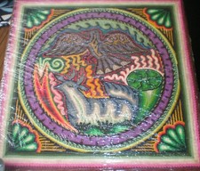 Rare… Tableau Huichol Très Ancien 30cm x 30 cm