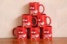 NEUF / 6 MUGS TASSES M&M'S ROUGE WANTED / collection bonbon chocolat m&m's pub