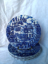 6 assiettes plates en faïence