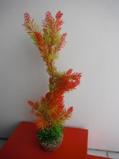  PLANTE D AQUARIUM  ARTIFICIELLE H 33 CM  ORANGE VERTE +PIERRES