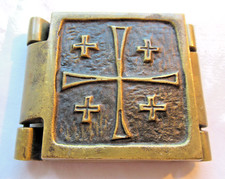 Triptyque religieux de voyage en bronze doré, début XXème, 7 cm X 8 cm