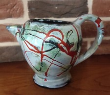 Superbe pichet en ceramique  Décor Abstrait De Style Jackson POLLOCK
