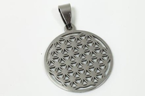 Pendentif acier fleur - pendentif,