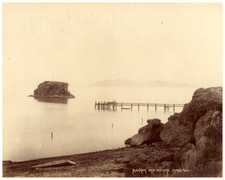 Charles Roscoe Savage, USA, Great Salt Lake, Black Rock vintage albumen print 