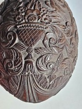 Travail De Bagnard Noix Coco Sculpte Era Corozo Boite Poudre Tabatiere XIX XVIII