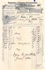 1925 FABRIQUE DE FLEURS ARTIFICIELLES LUCIEN DUCLAUD A AGEN - M. MILOU A TRIE