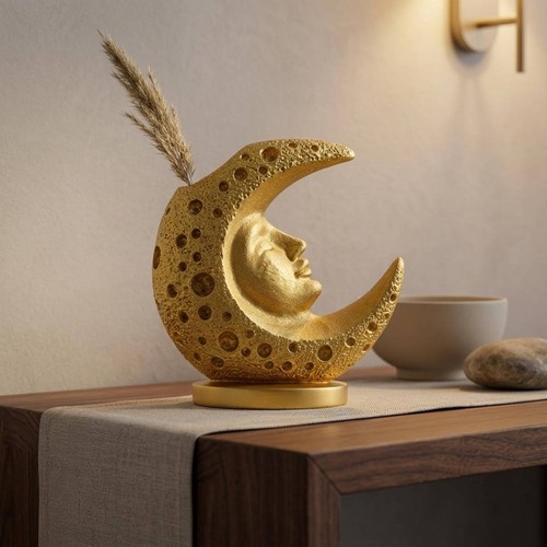 Vase lune résine design - vase,