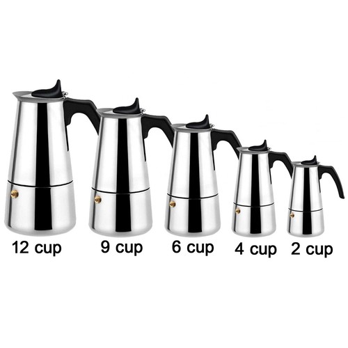 Stainless steel stovetop moka - stainless,