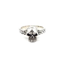 bague tête de mort massive en argent 925 homme motard rocker bijou crâne...