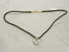 BIJOUX COLLIER PENDENTIF PIERRE CRISTAL A FACETTE VERMEIL OR SUR ARGENT JEWEL