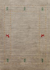 Timeless Gabbeh Design Haute Qualité Vert Noués à la Main Laine Foyer Tapis