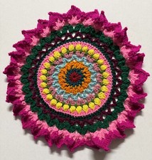 Vibrant color crochet doily - color,