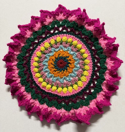 Vibrant color crochet doily - vibrant,