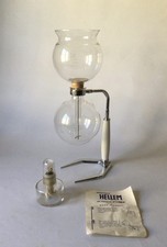 CAFETIÈRE En VERRE / Metal CHROME ANNÉES 70 60 VINTAGE DESIGN HELLEM 8tasse 1970