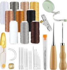 Lot de 32 outils de couture pour cuir - Aiguilles à coudre pour le cuir - 