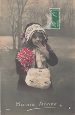 CP BONNE ANNEE PETITE FILLE